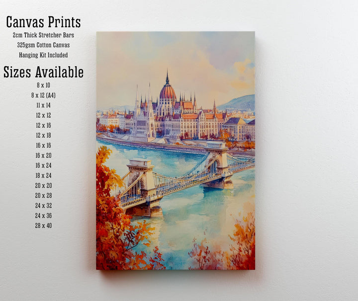 Budapest Hungary Travel Poster Print European City Wall Art Danube River Architecture Decor Gift for Hungary Lovers