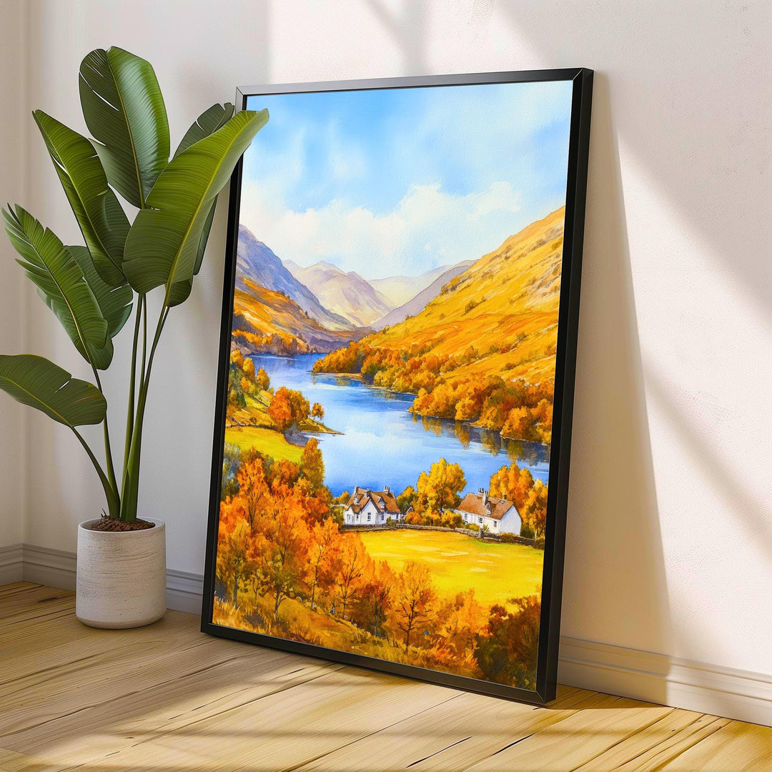 Grasmere Lake District Travel Poster Print English Countryside Wall Art Scenic Landscape Decor Gift