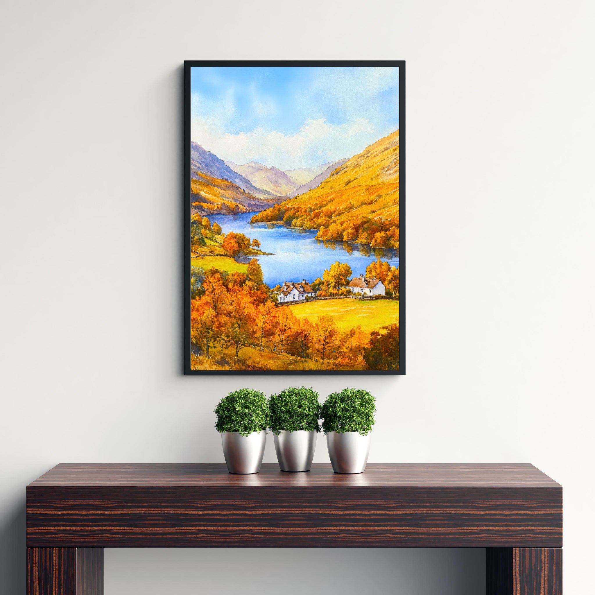 Grasmere Lake District Travel Poster Print English Countryside Wall Art Scenic Landscape Decor Gift