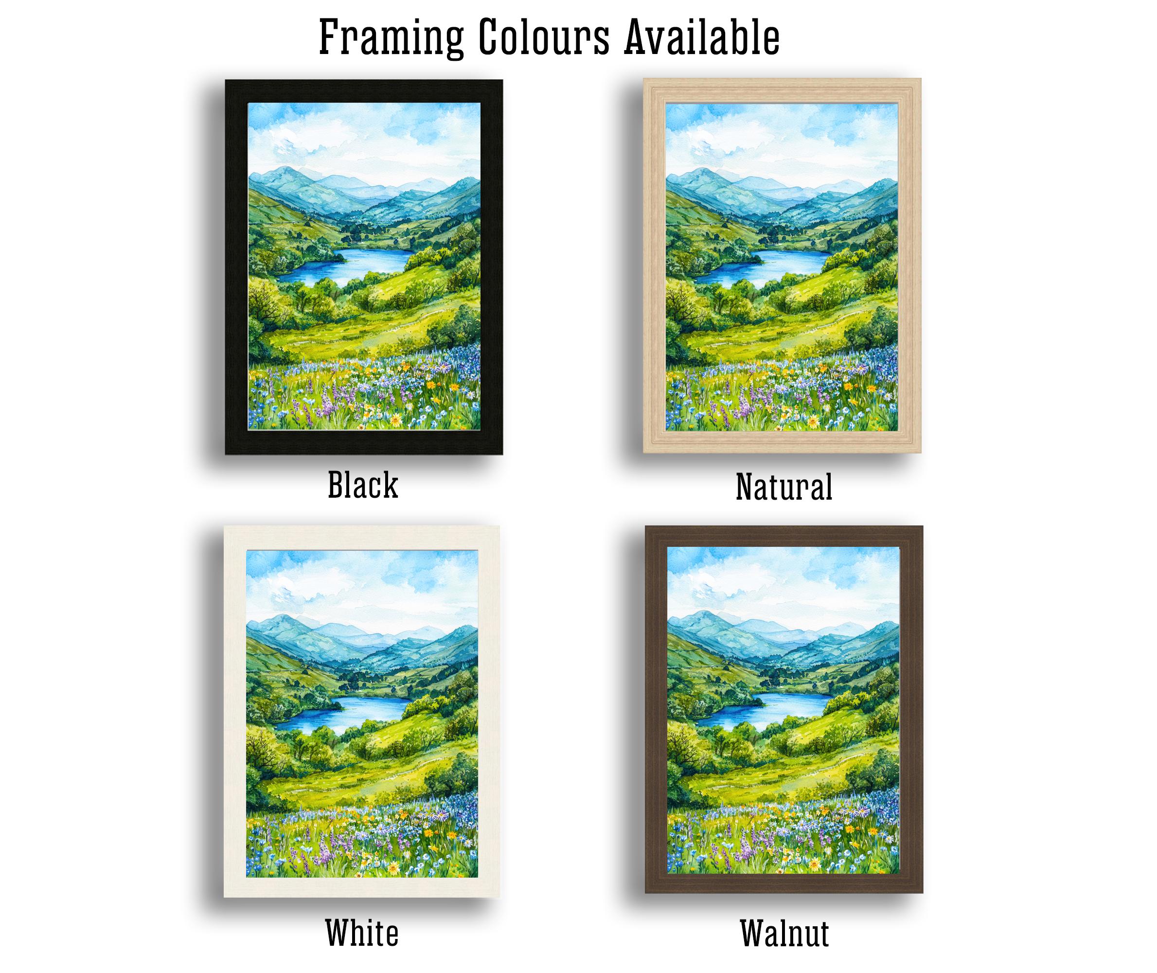 Loughrigg Lake District Travel Poster Print English Countryside Wall Art Scenic Landscape Decor Gift