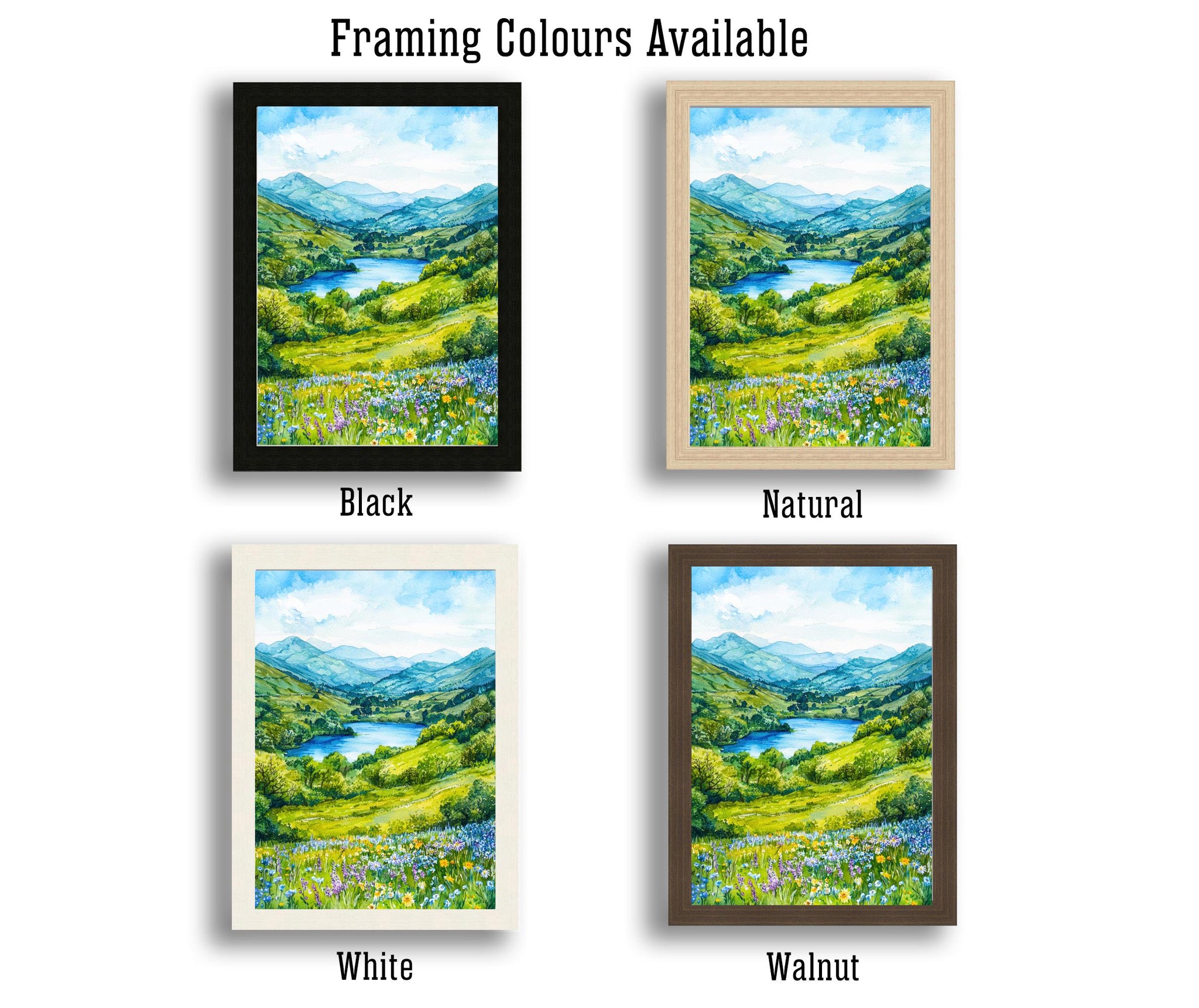 Loughrigg Lake District Travel Poster Print English Countryside Wall Art Scenic Landscape Decor Gift