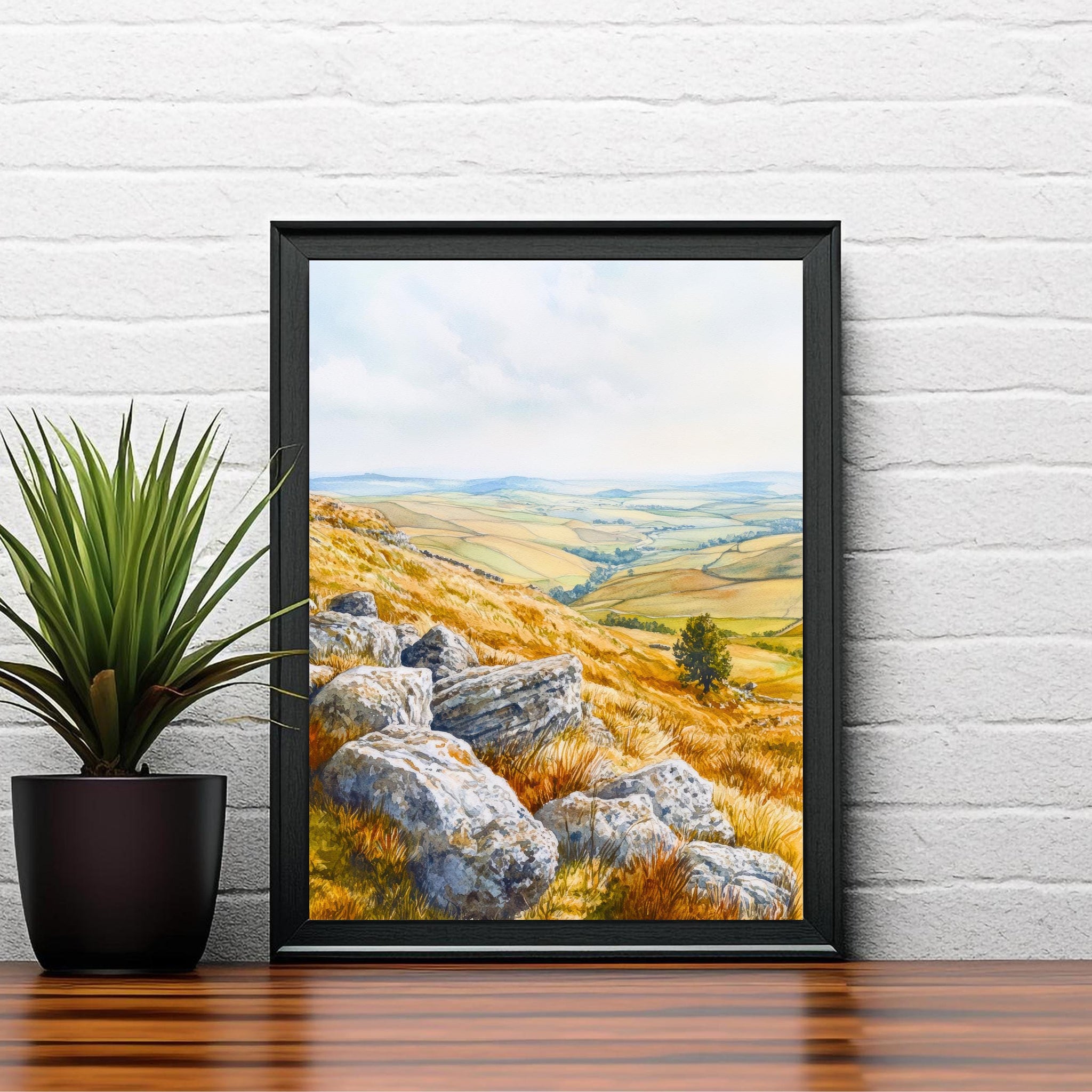 Peak District Travel Poster Print English Countryside Wall Art Scenic Landscape Decor Gift for UK Lovers