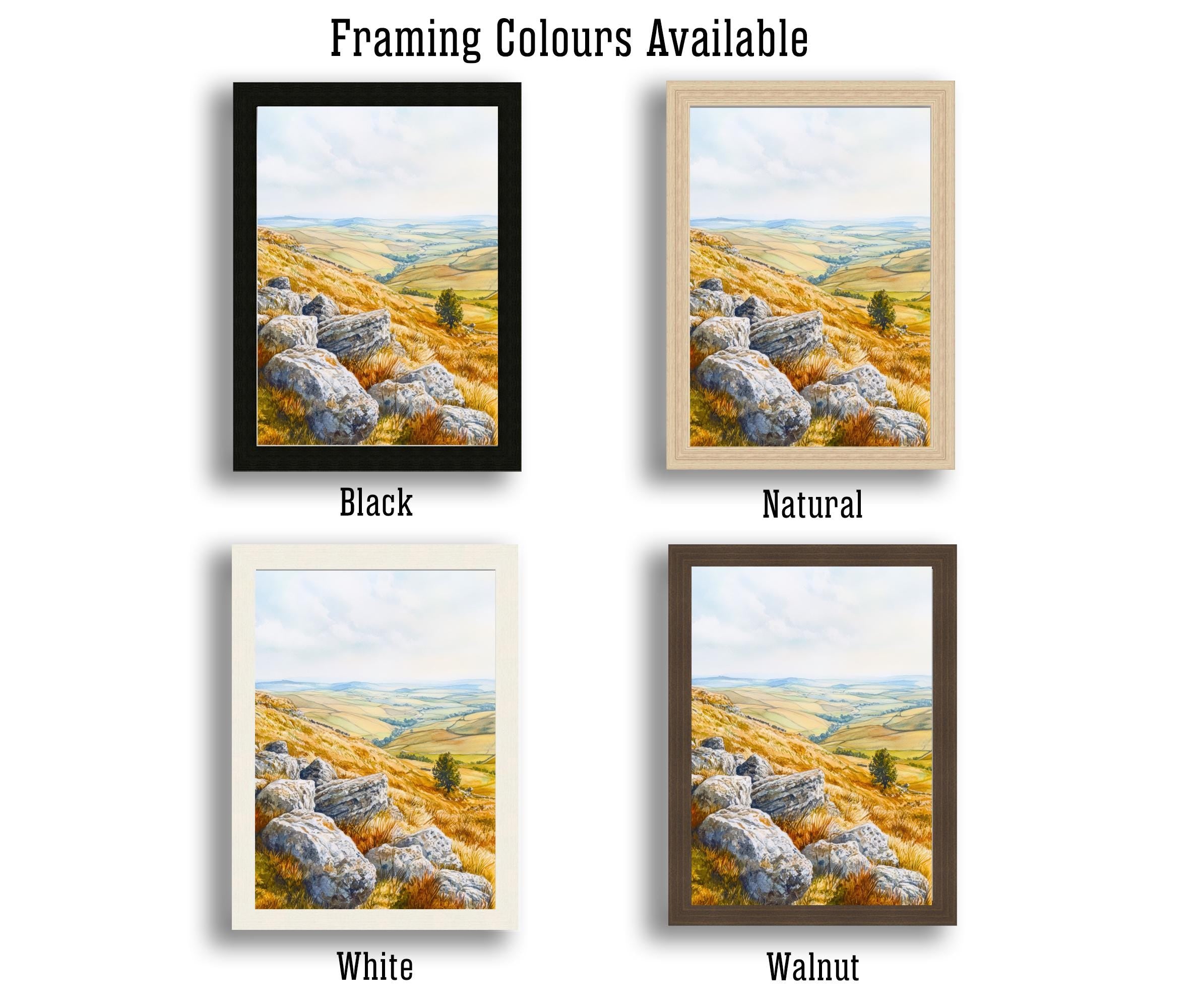 Peak District Travel Poster Print English Countryside Wall Art Scenic Landscape Decor Gift for UK Lovers