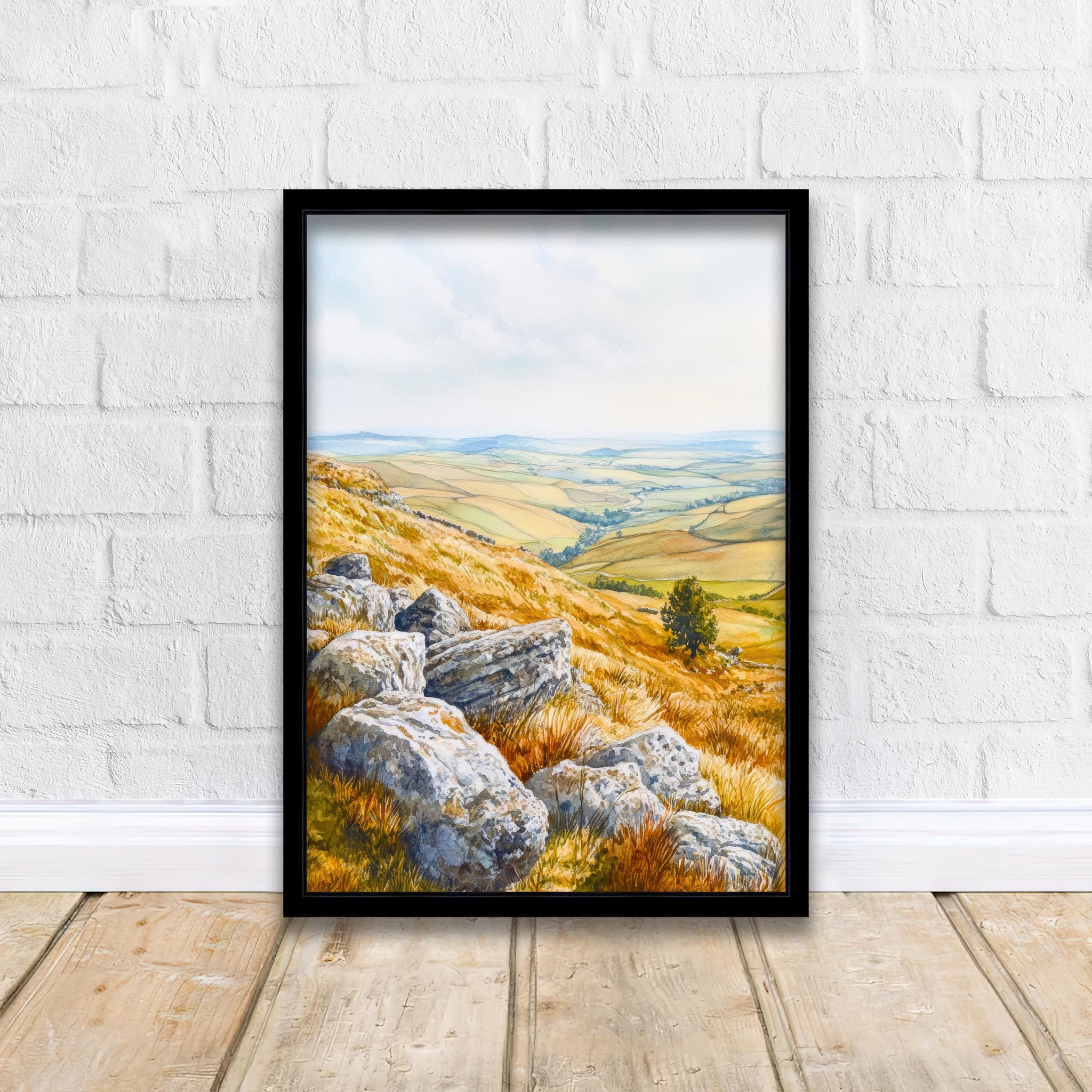 Peak District Travel Poster Print English Countryside Wall Art Scenic Landscape Decor Gift for UK Lovers
