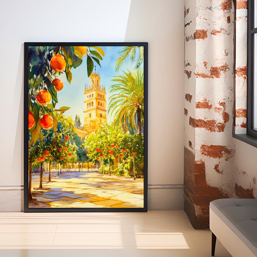 Seville Spain Travel Poster Print Andalusia Wall Art Spanish City Decor European Architecture Gift