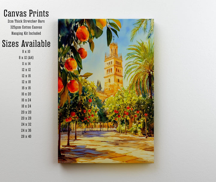 Seville Spain Travel Poster Print Andalusia Wall Art Spanish City Decor European Architecture Gift