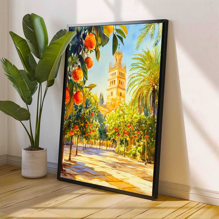 Seville Spain Travel Poster Print Andalusia Wall Art Spanish City Decor European Architecture Gift