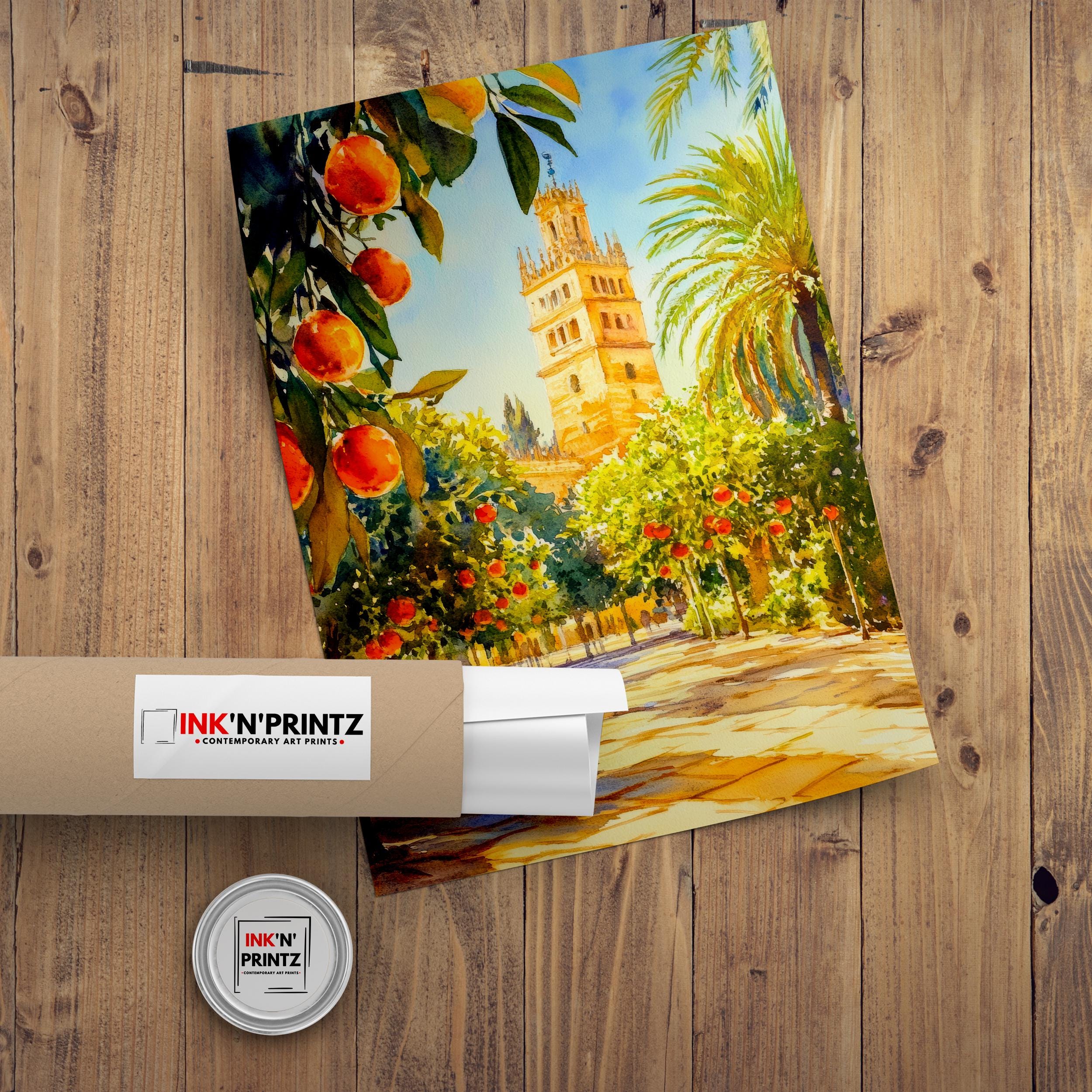Seville Spain Travel Poster Print Andalusia Wall Art Spanish City Decor European Architecture Gift