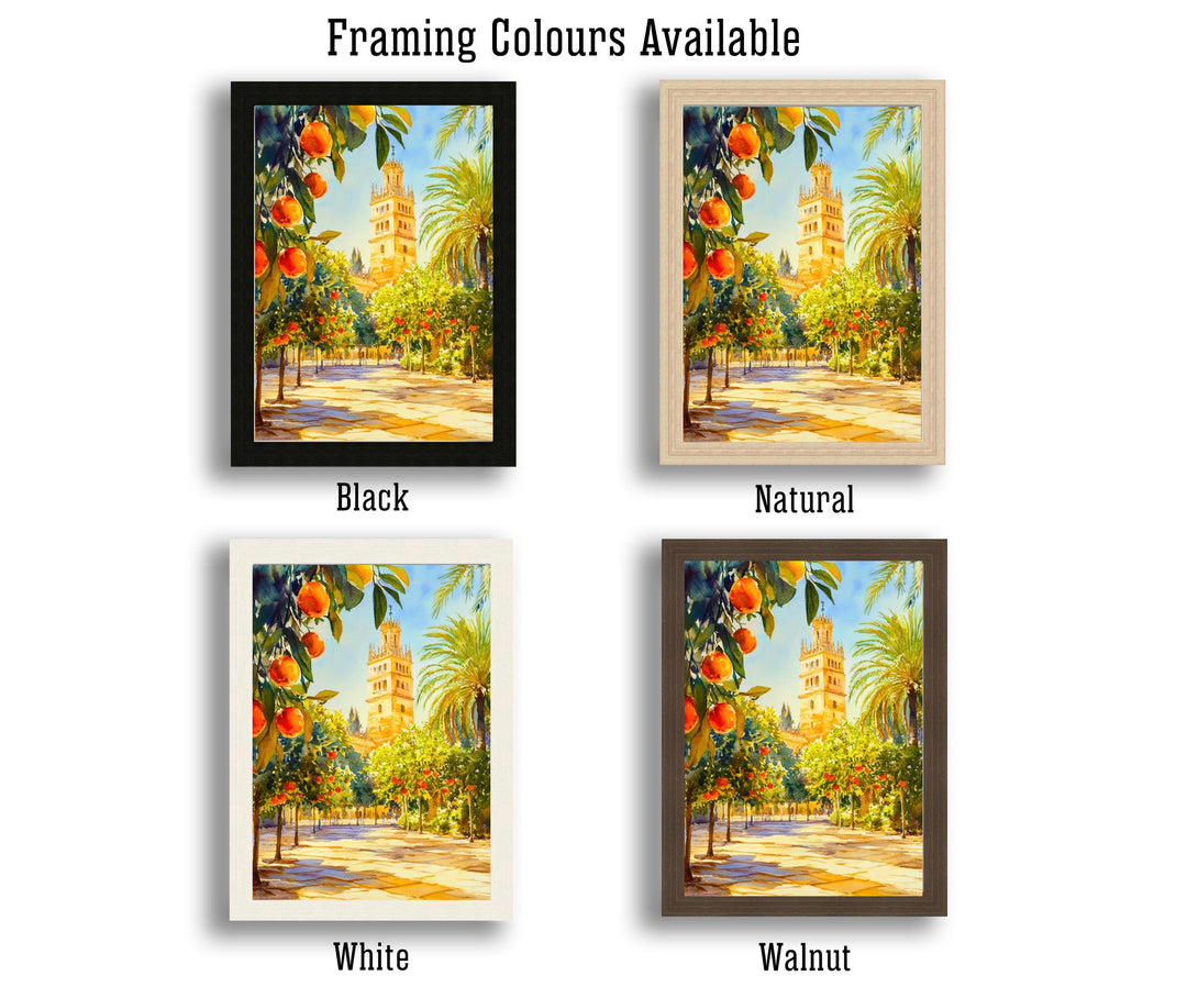 Seville Spain Travel Poster Print Andalusia Wall Art Spanish City Decor European Architecture Gift