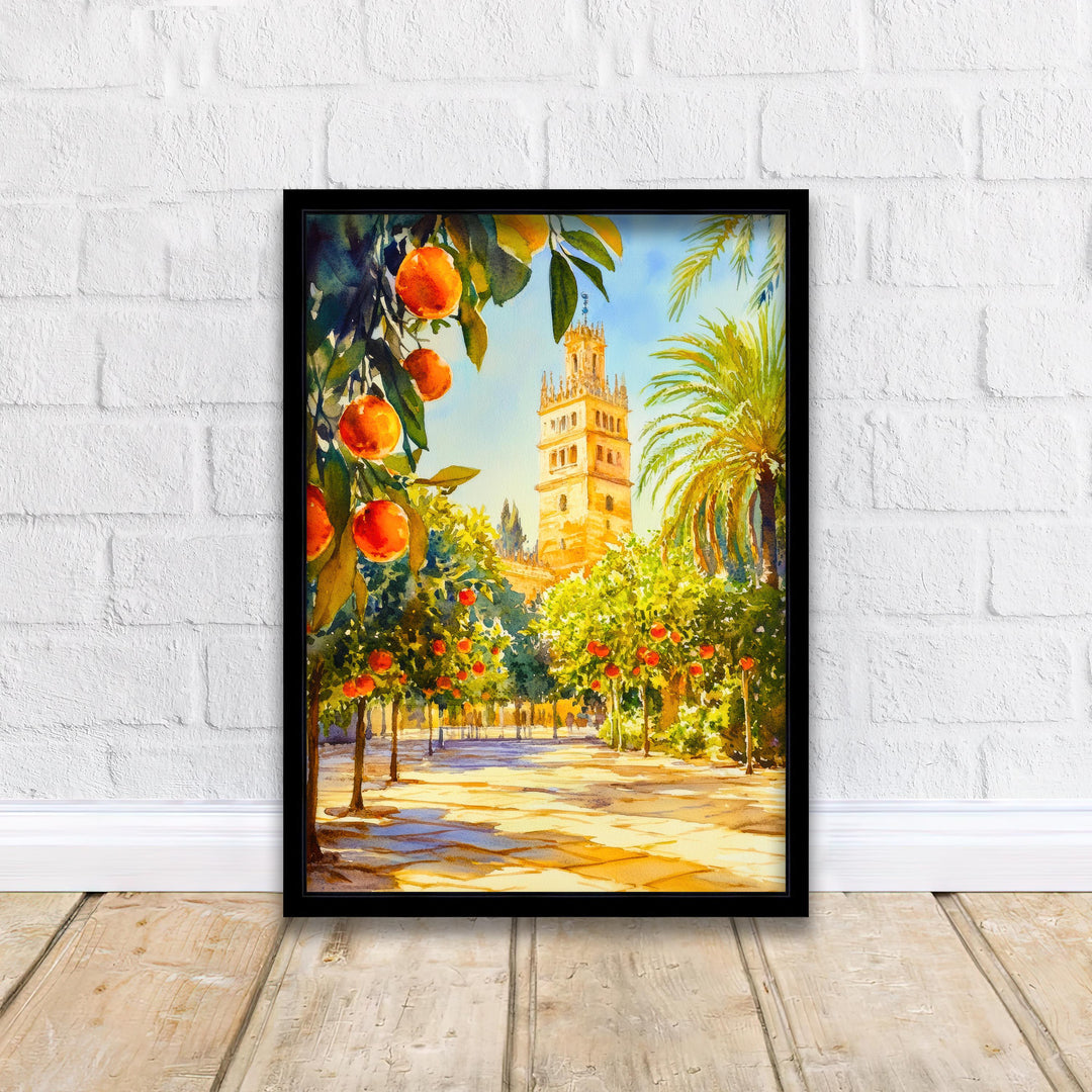 Seville Spain Travel Poster Print Andalusia Wall Art Spanish City Decor European Architecture Gift
