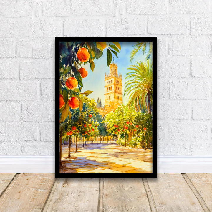 Seville Spain Travel Poster Print Andalusia Wall Art Spanish City Decor European Architecture Gift