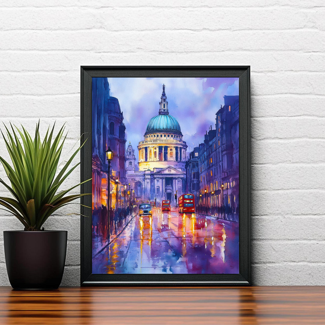 St Pauls Cathedral London Travel Poster Print England Wall Art British Landmark Decor Gift