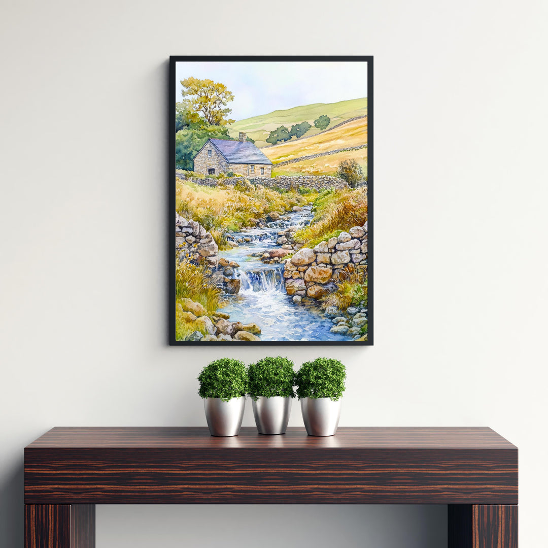 Yorkshire Dales Watercolor Travel Print Wall Decor Wall Art Yorkshire Landscape Wall Hanging Home Décor English Countryside Gift Art Lovers