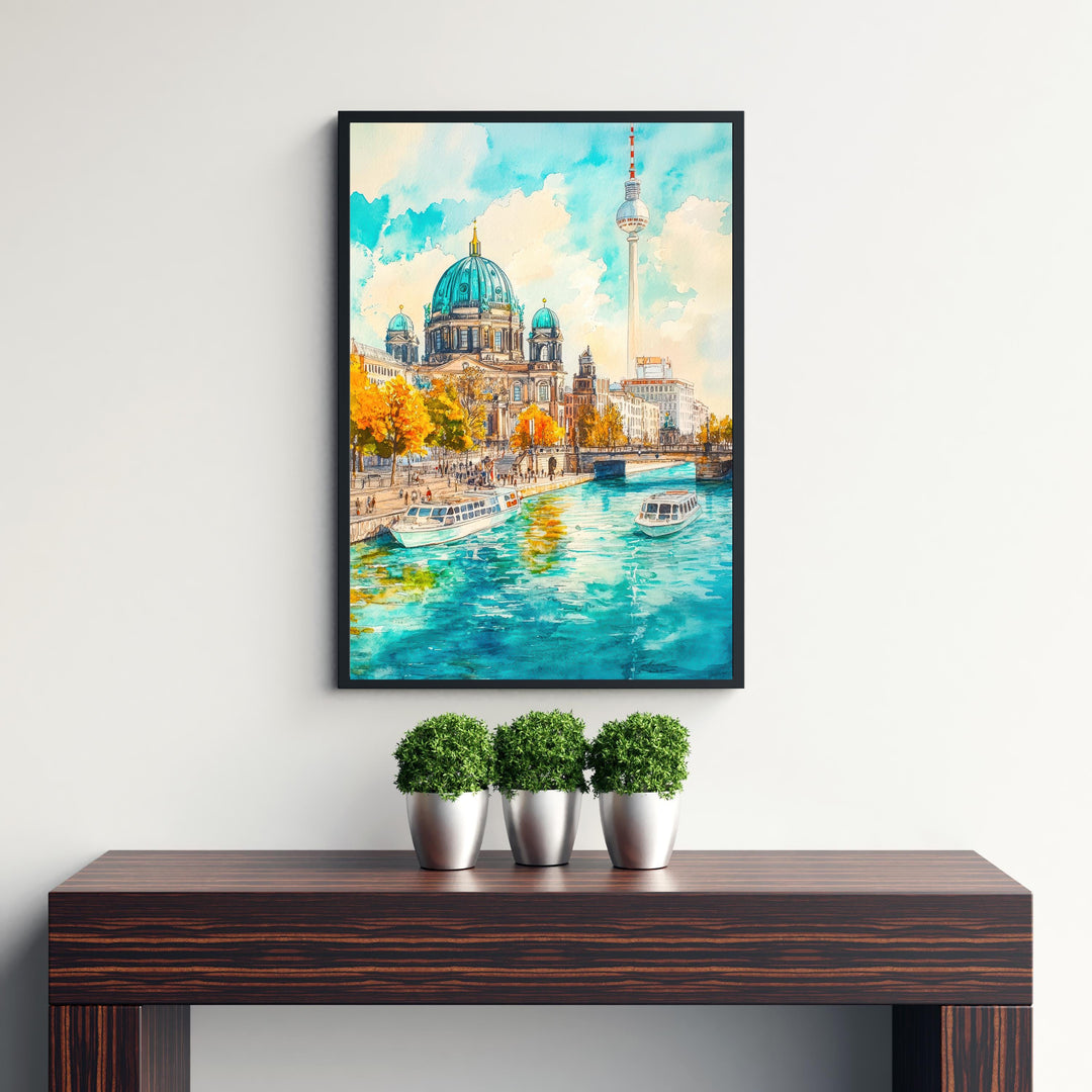 Berlin Germany Travel Poster Print European City Wall Art German Landmark Decor Gift