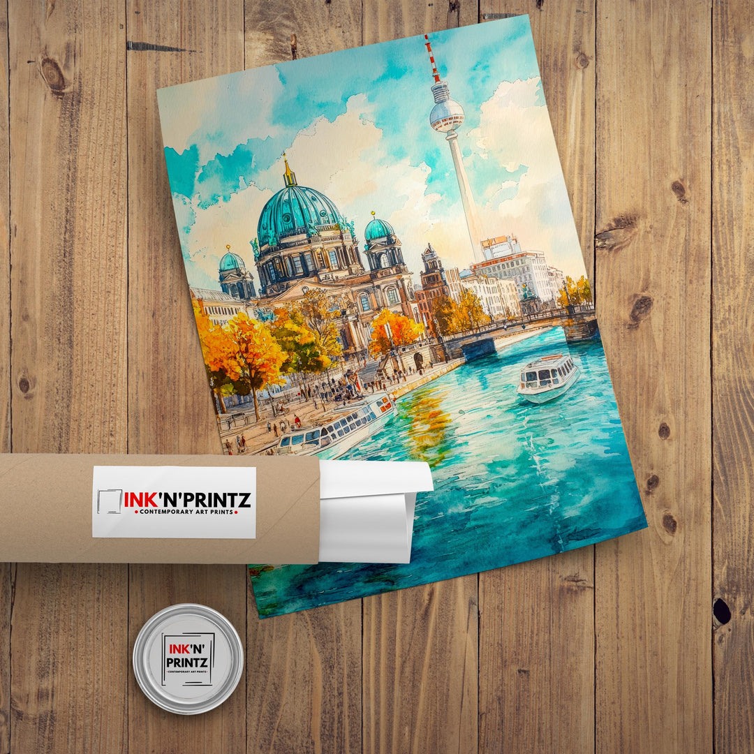 Berlin Germany Travel Poster Print European City Wall Art German Landmark Decor Gift