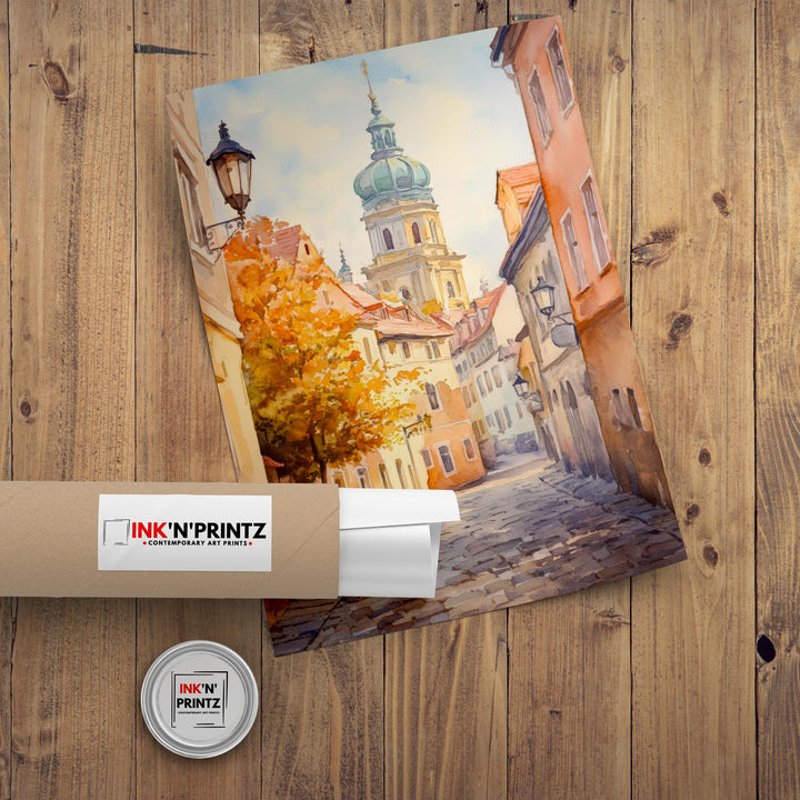 Copenhagen Denmark Travel Poster Print Scandinavian City Wall Art Nyhavn Harbour Decor Gift for Europe Lovers and Nordic Architecture