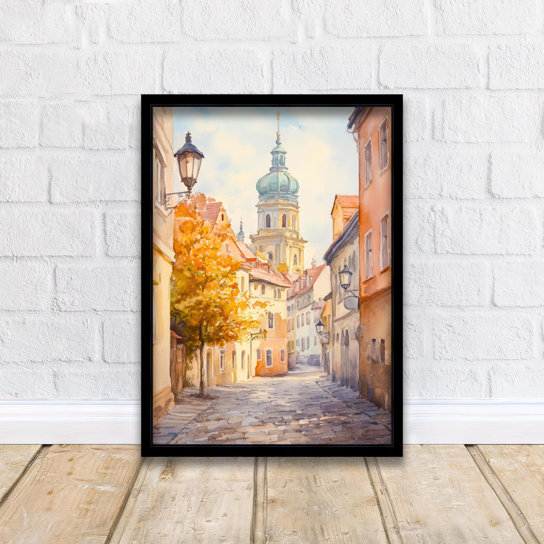 Copenhagen Denmark Travel Poster Print Scandinavian City Wall Art Nyhavn Harbour Decor Gift for Europe Lovers and Nordic Architecture