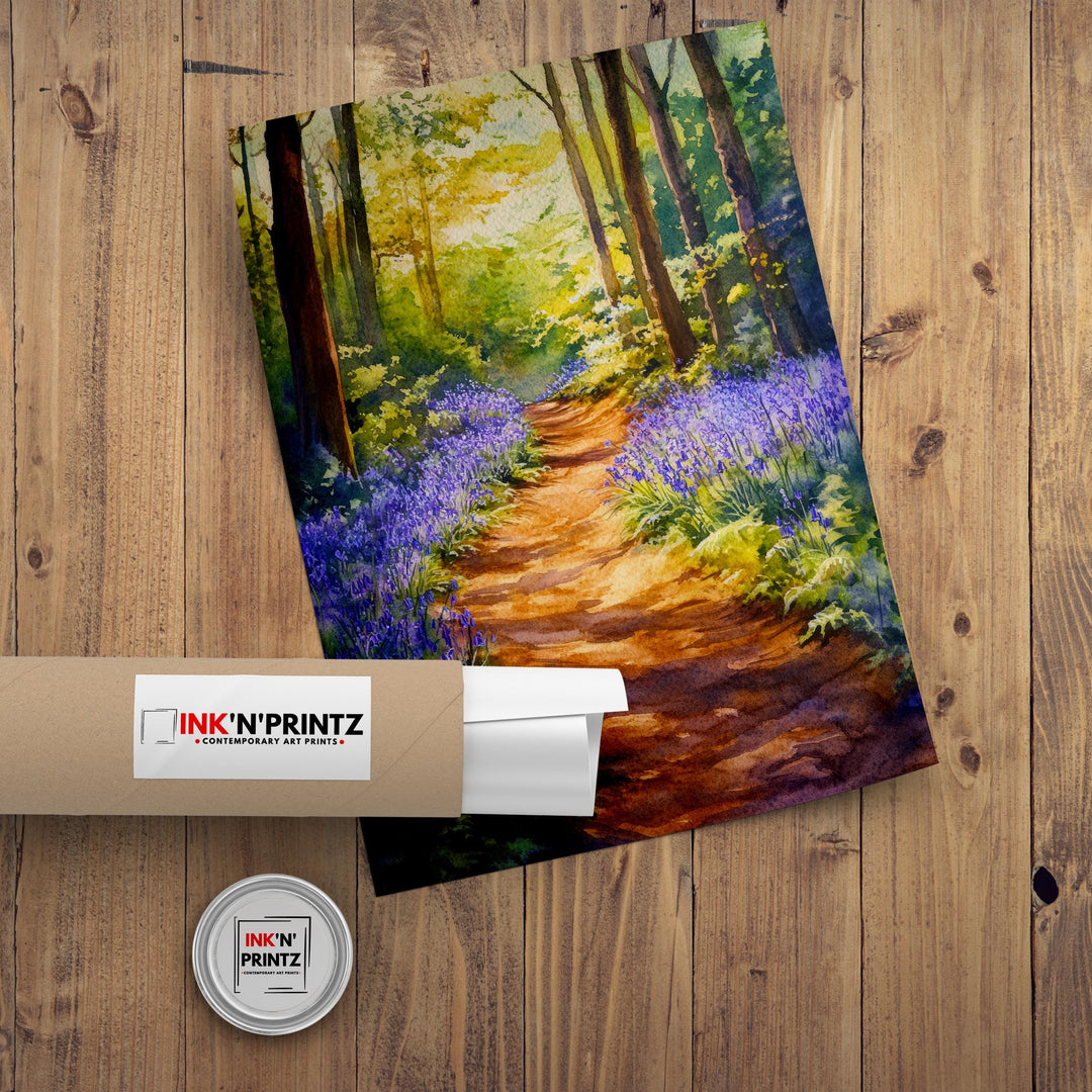 Forest of Dean England Travel Poster Print Gloucestershire Wall Art Countryside Decor Gift for UK Nature Lovers and Woodland Landscape Fans