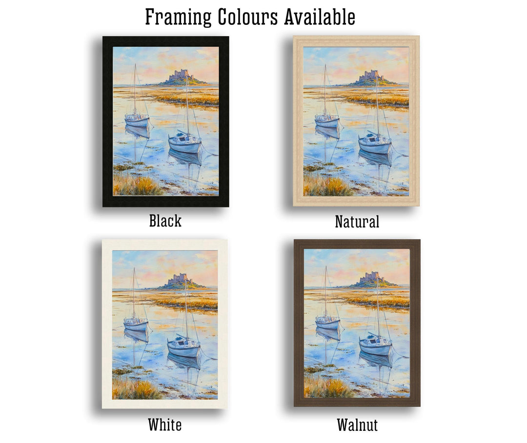 Holy Island Lindisfarne England Travel Poster Print Northumberland Wall Art Coastal Decor Gift for UK History Lovers and Scenic Landscape