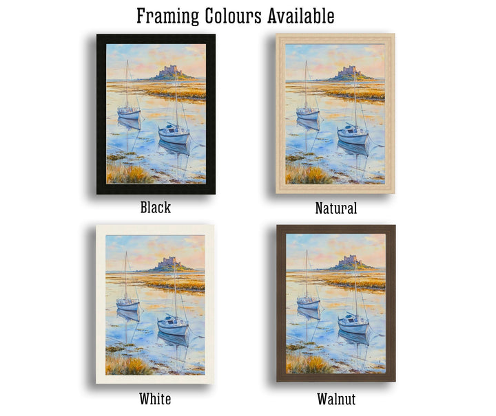 Holy Island Lindisfarne England Travel Poster Print Northumberland Wall Art Coastal Decor Gift for UK History Lovers and Scenic Landscape