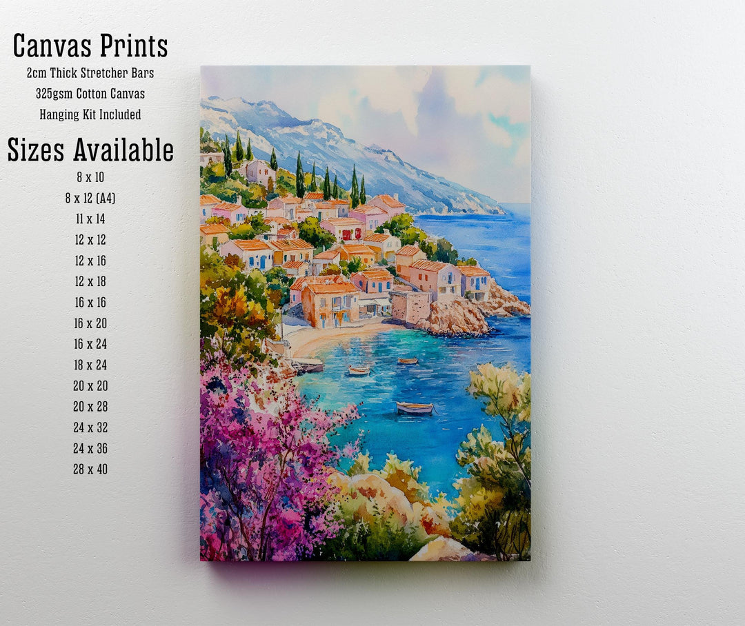 Kefalonia Greece Travel Poster Print Ionian Island Wall Art Mediterranean Coastal Decor Gift for Europe Lovers and Greek Landscape