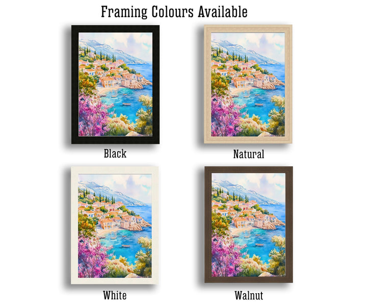 Kefalonia Greece Travel Poster Print Ionian Island Wall Art Mediterranean Coastal Decor Gift for Europe Lovers and Greek Landscape