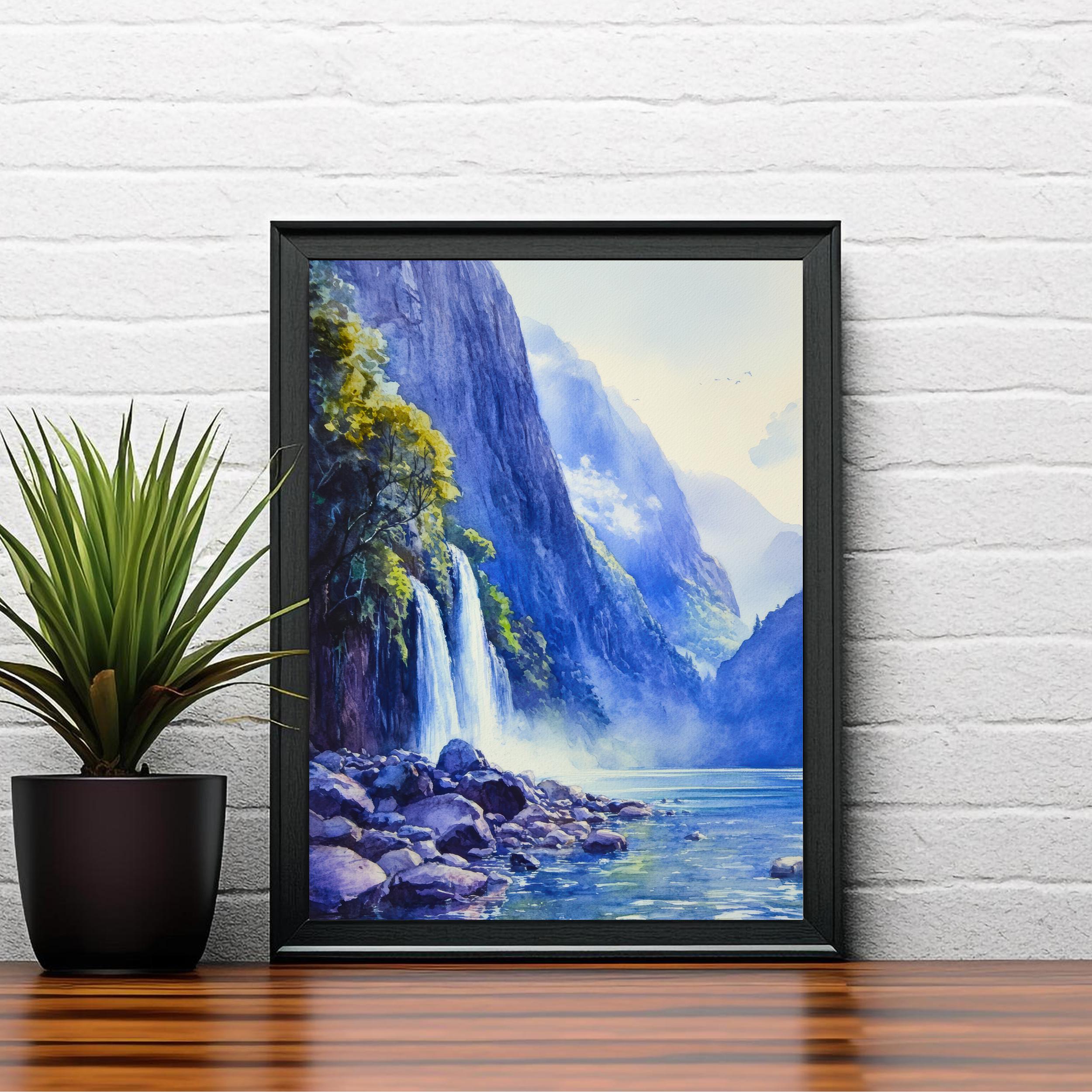 Milford Sound New Zealand Travel Poster Print Fiordland Wall Art Scenic Coastal Landscape Decor Gift for Nature Lovers and Adventure