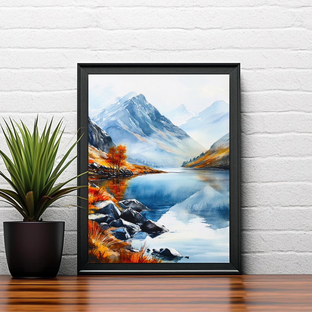 Snowdonia Wales Travel Poster Print National Park Wall Art Scenic Mountain Landscape Decor Gift for UK Nature Lovers and Hiking Enthusiasts