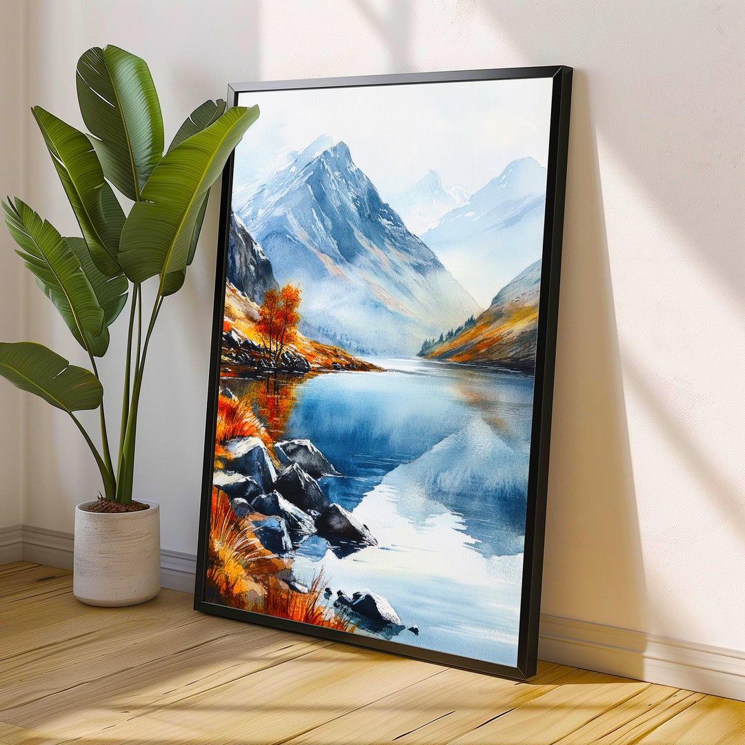 Snowdonia Wales Travel Poster Print National Park Wall Art Scenic Mountain Landscape Decor Gift for UK Nature Lovers and Hiking Enthusiasts