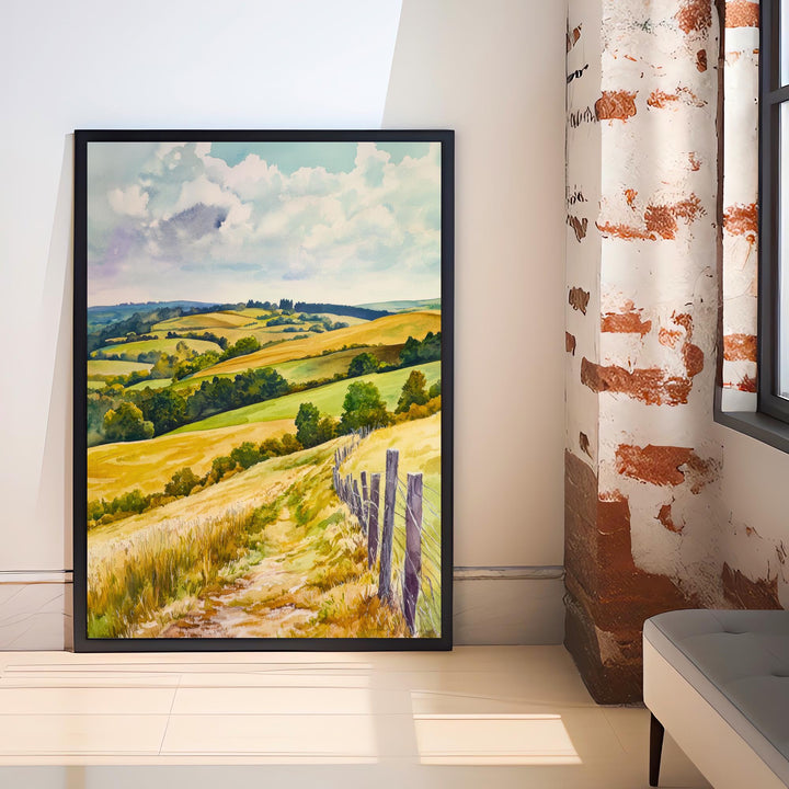 South Downs England Travel Poster Print National Park Wall Art Scenic Countryside Landscape Decor Gift for UK Nature Lovers and Walking
