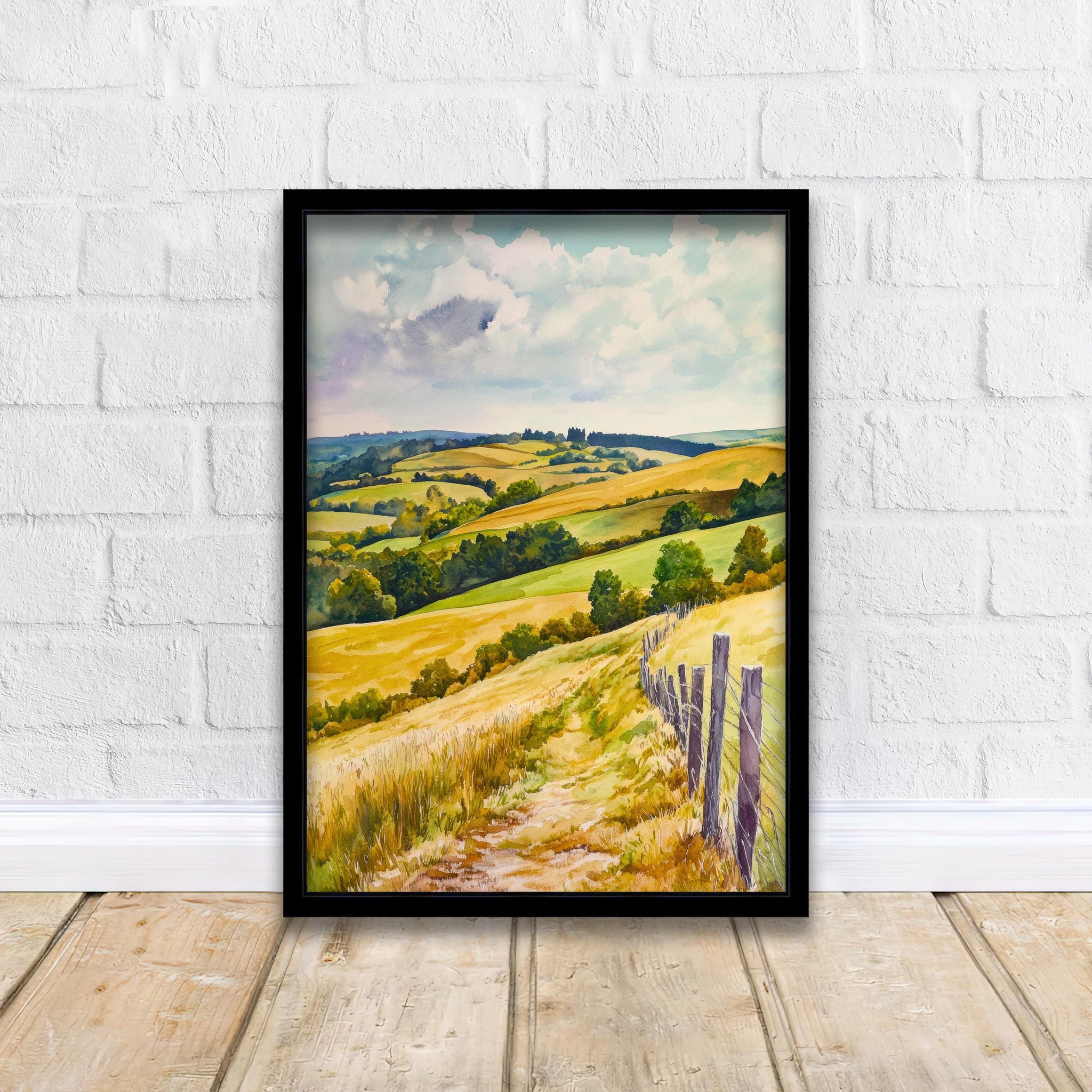 South Downs England Travel Poster Print National Park Wall Art Scenic Countryside Landscape Decor Gift for UK Nature Lovers and Walking