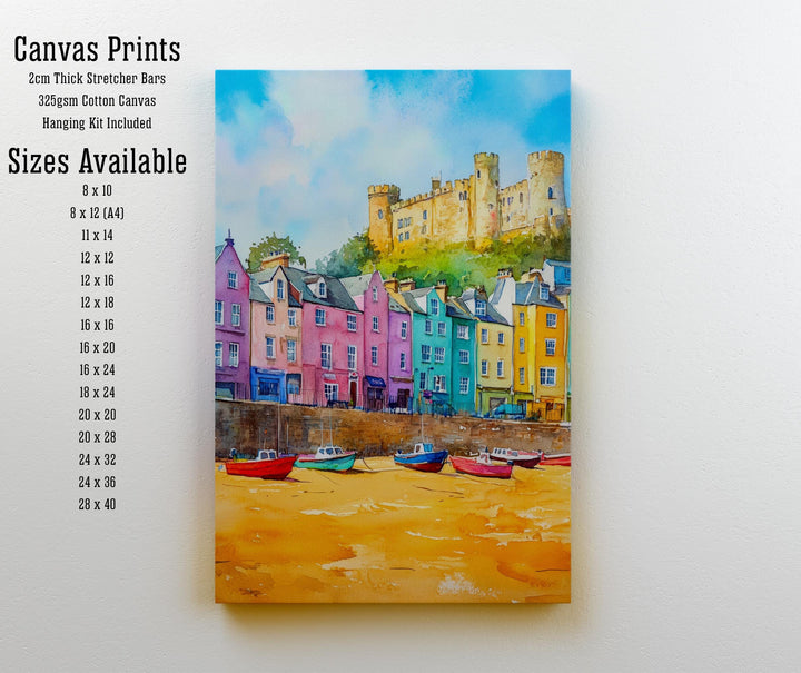 Tenby Wales Travel Poster Print Pembrokeshire Coast Wall Art Seaside Town Decor Gift for UK Beach Lovers and Scenic Coastal Landscape