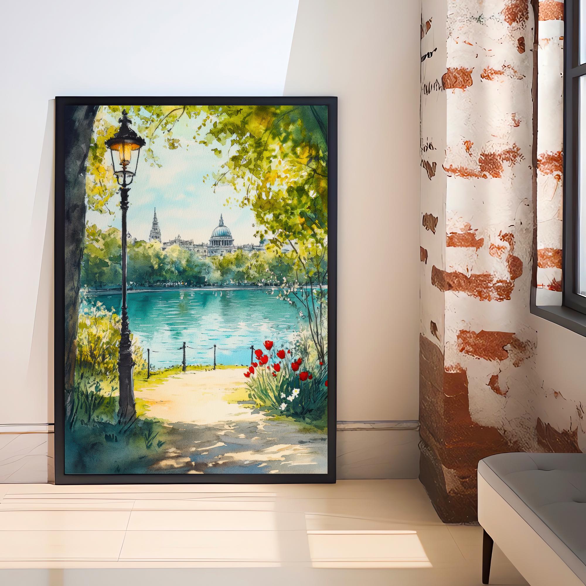 Victoria Park London Travel Poster Print England Wall Art East London Decor Gift for UK City Lovers and Historic British Landscape