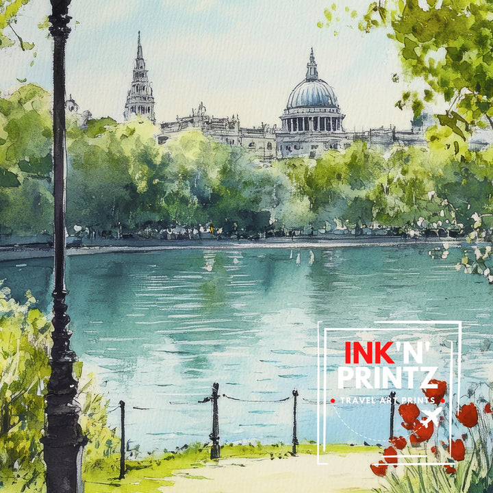 Victoria Park London Travel Poster Print England Wall Art East London Decor Gift for UK City Lovers and Historic British Landscape