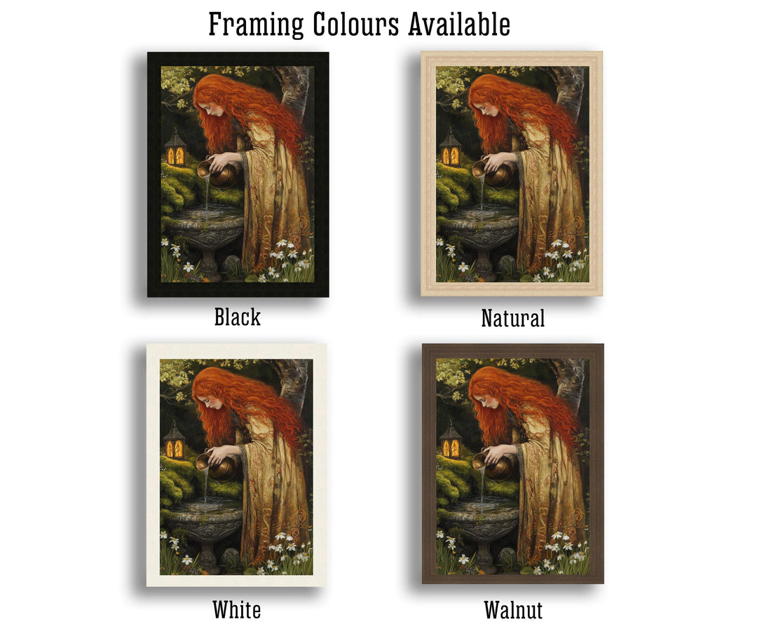 Brigid Celtic Goddess Poster Mythological Folk Art Healing Wall Decor Enchanted Celtic Pagan Illustration