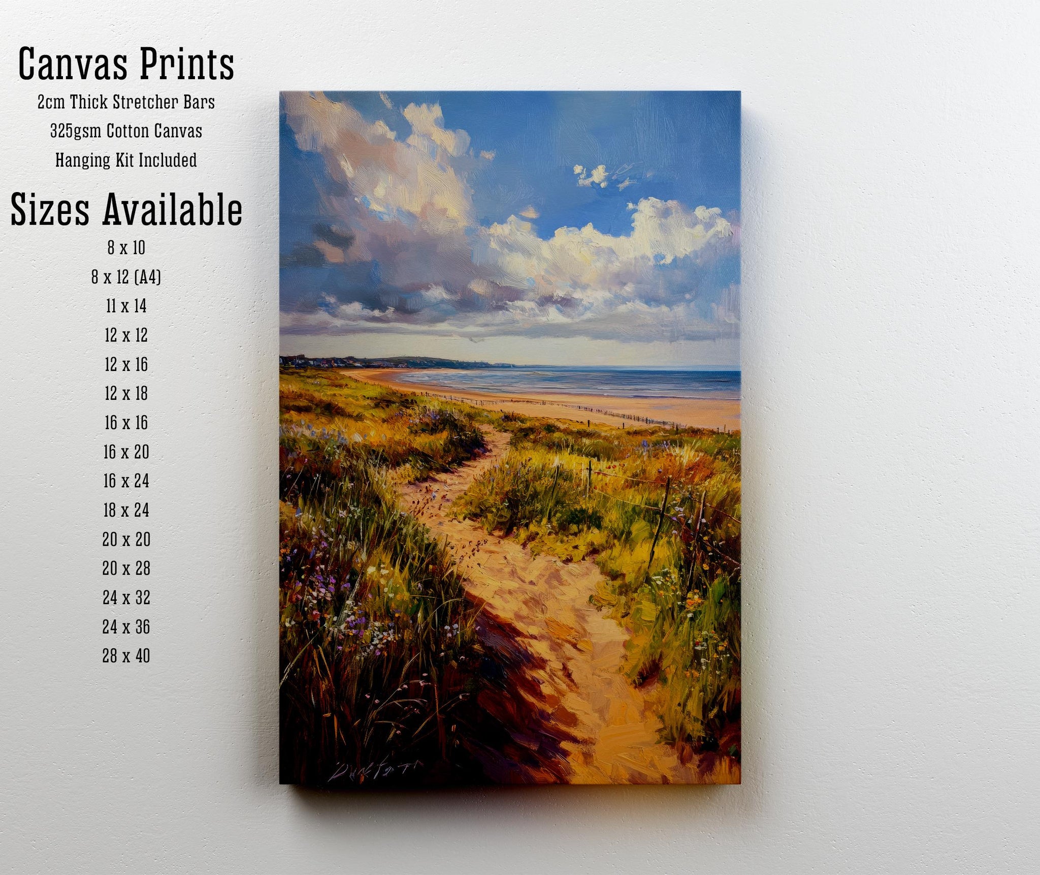 West Kirby Oil Painting Poster Wirral England Wall Art Coastal Landscape Print Gift for UK Travel Lovers and Fans of Scenic British