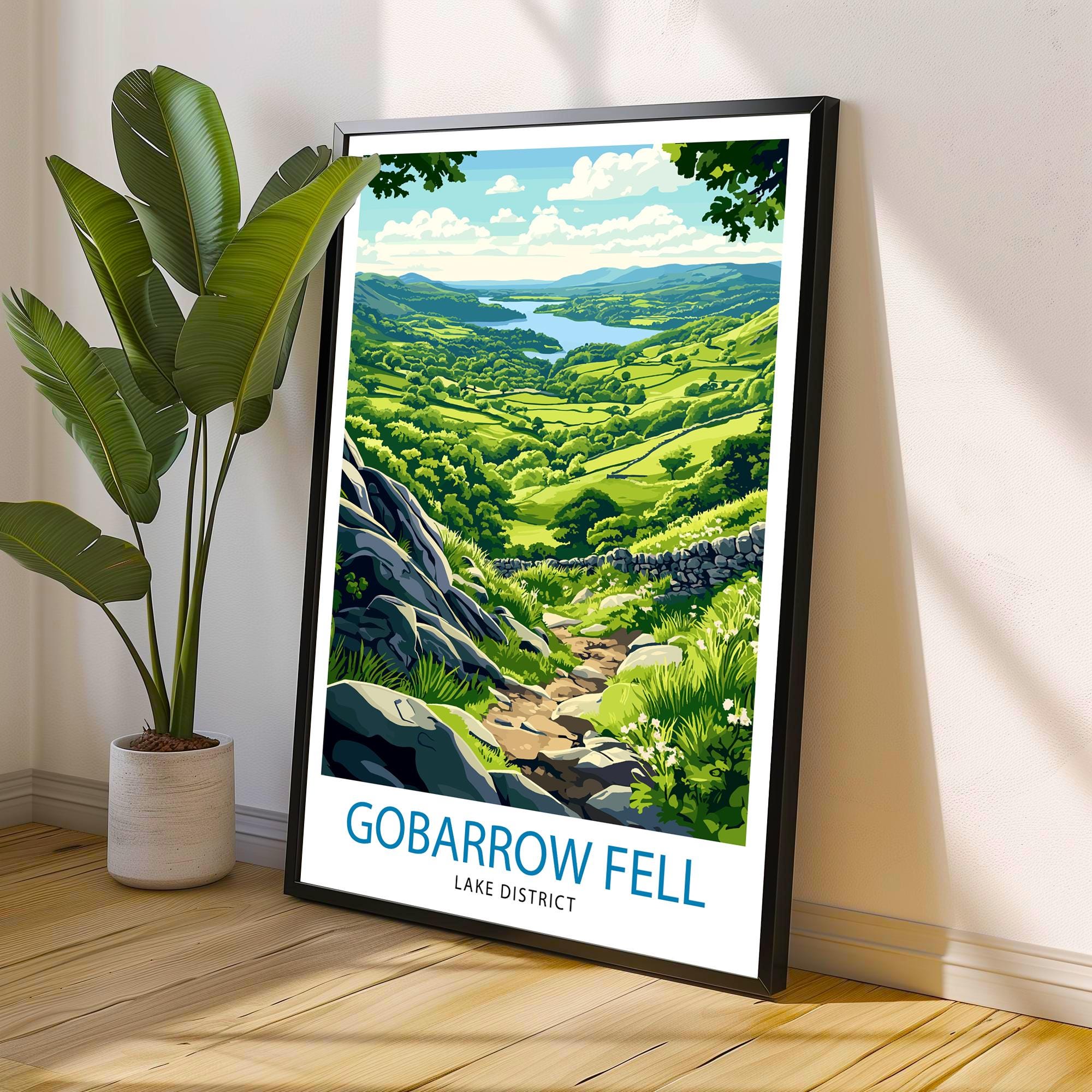 Gowbarrow Fell Lake District England Travel Poster Print Countryside Wall Art Scenic Landscape Decor Gift for UK Nature Lovers and Hiking