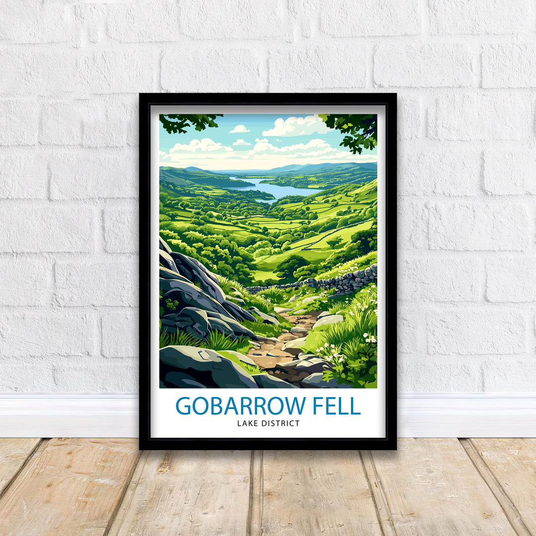Gowbarrow Fell Lake District England Travel Poster Print Countryside Wall Art Scenic Landscape Decor Gift for UK Nature Lovers and Hiking