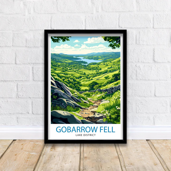 Gowbarrow Fell Lake District England Travel Poster Print Countryside Wall Art Scenic Landscape Decor Gift for UK Nature Lovers and Hiking