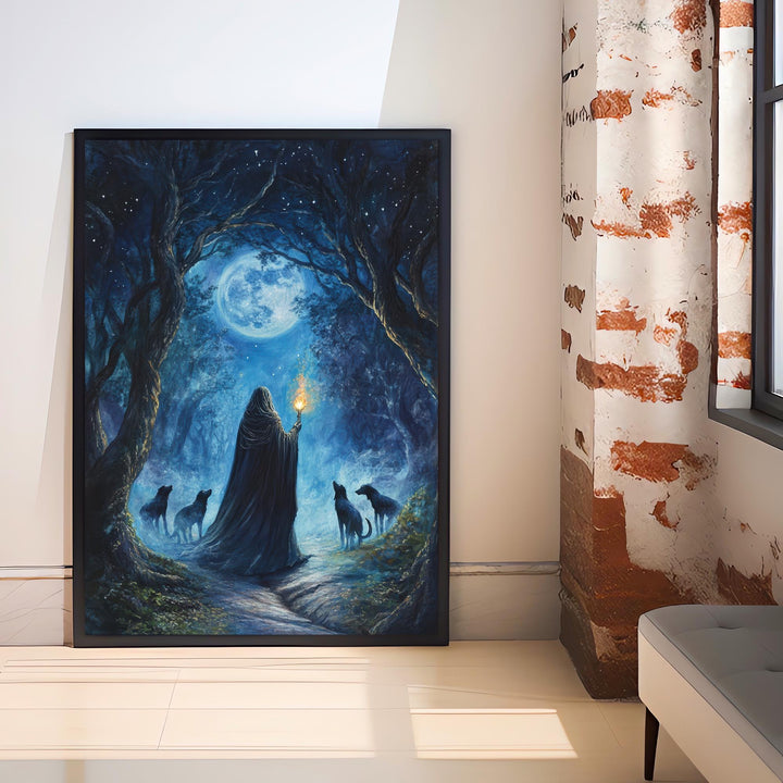 Hecate Celtic Goddess Poster Mythological Folk Art Mystic Wall Decor Enchanted Pagan Illustration