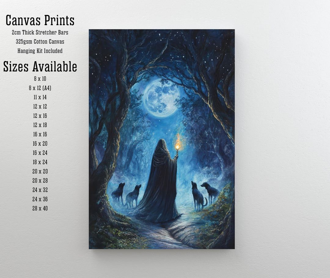Hecate Celtic Goddess Poster Mythological Folk Art Mystic Wall Decor Enchanted Pagan Illustration