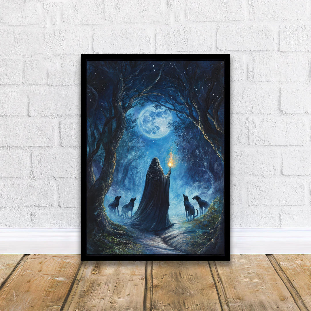 Hecate Celtic Goddess Poster Mythological Folk Art Mystic Wall Decor Enchanted Pagan Illustration