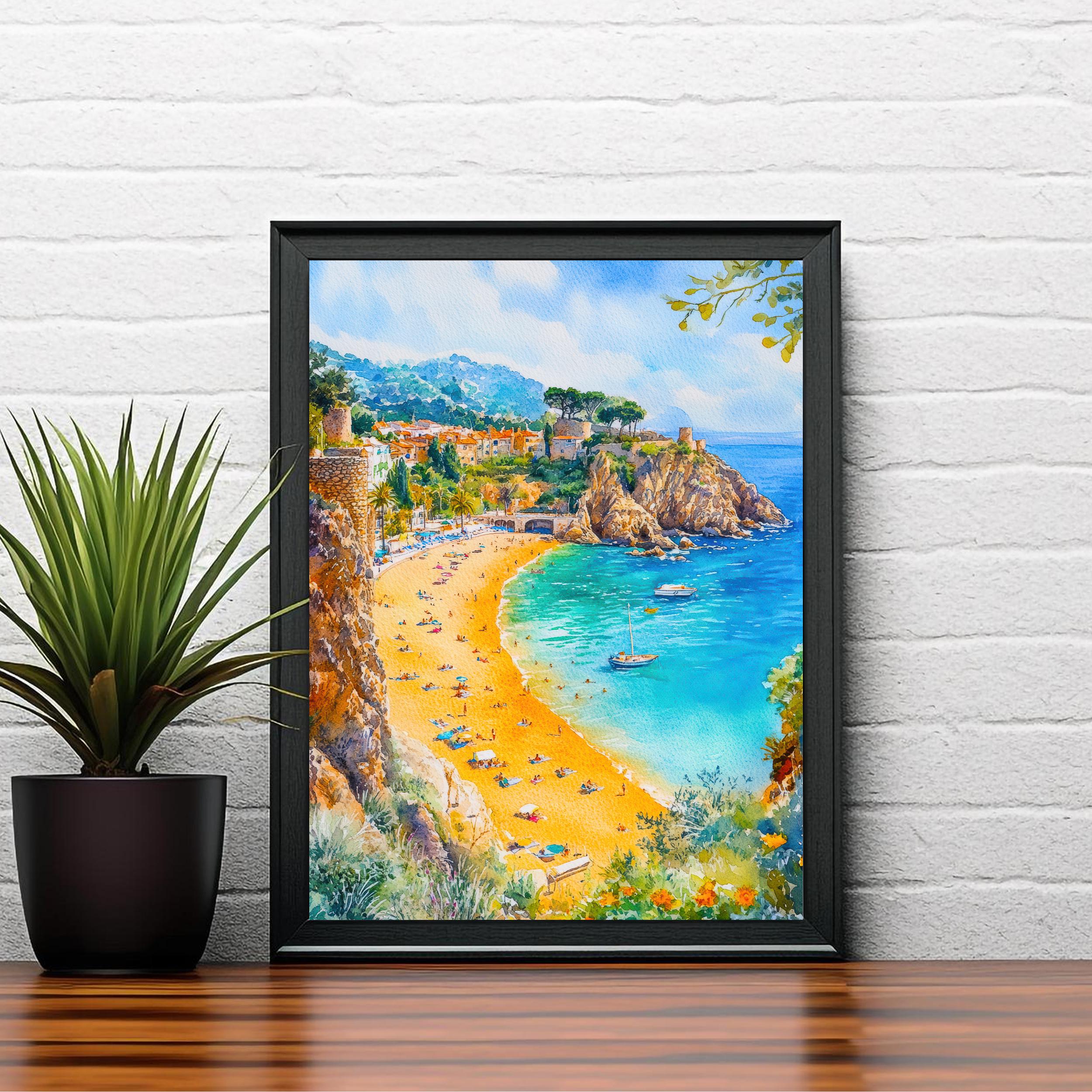 Corfu Greece Watercolor Painting Ionian Island Wall Art Mediterranean Coastal Print Scenic Landscape Decor Gift for Europe Lovers