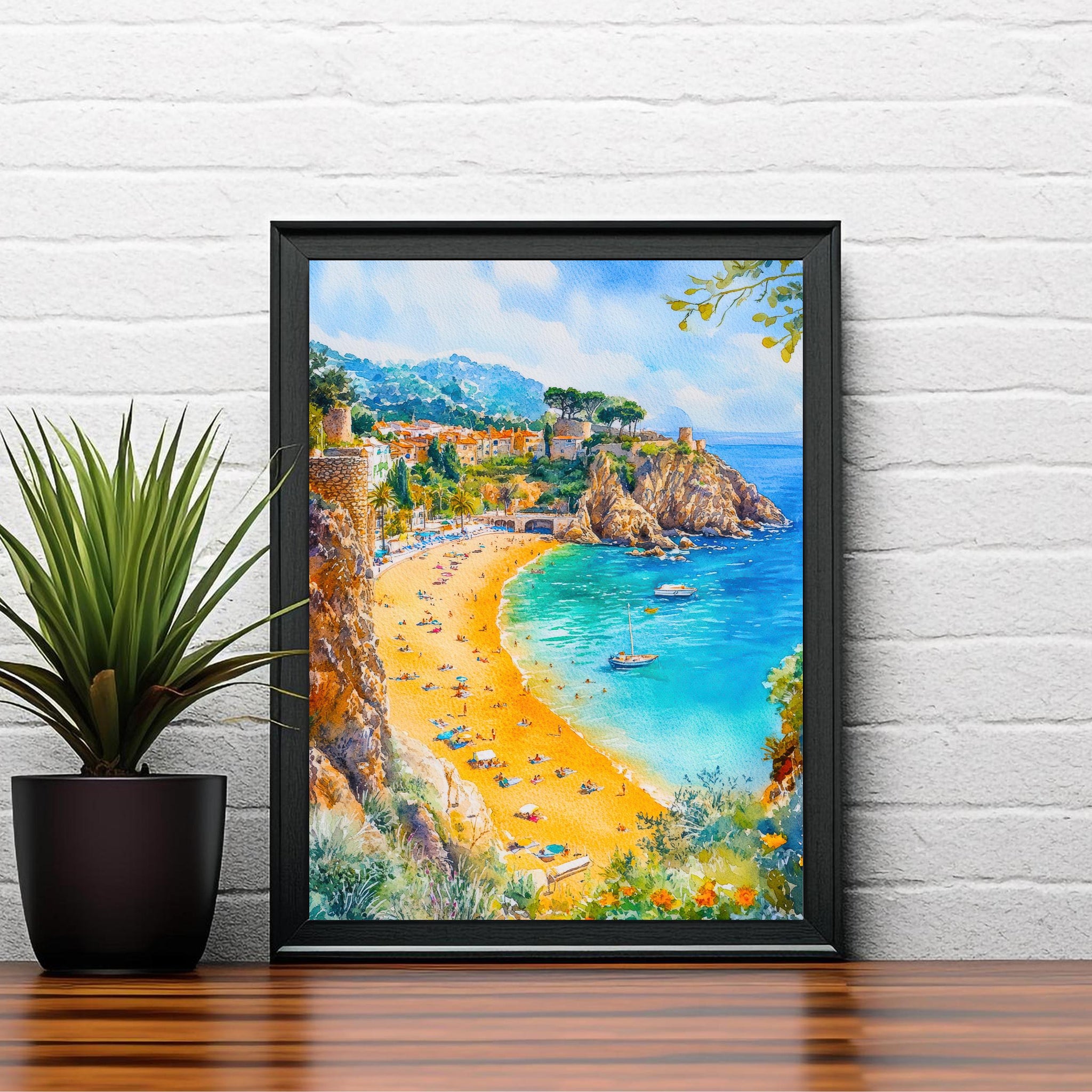 Corfu Greece Watercolor Painting Ionian Island Wall Art Mediterranean Coastal Print Scenic Landscape Decor Gift for Europe Lovers