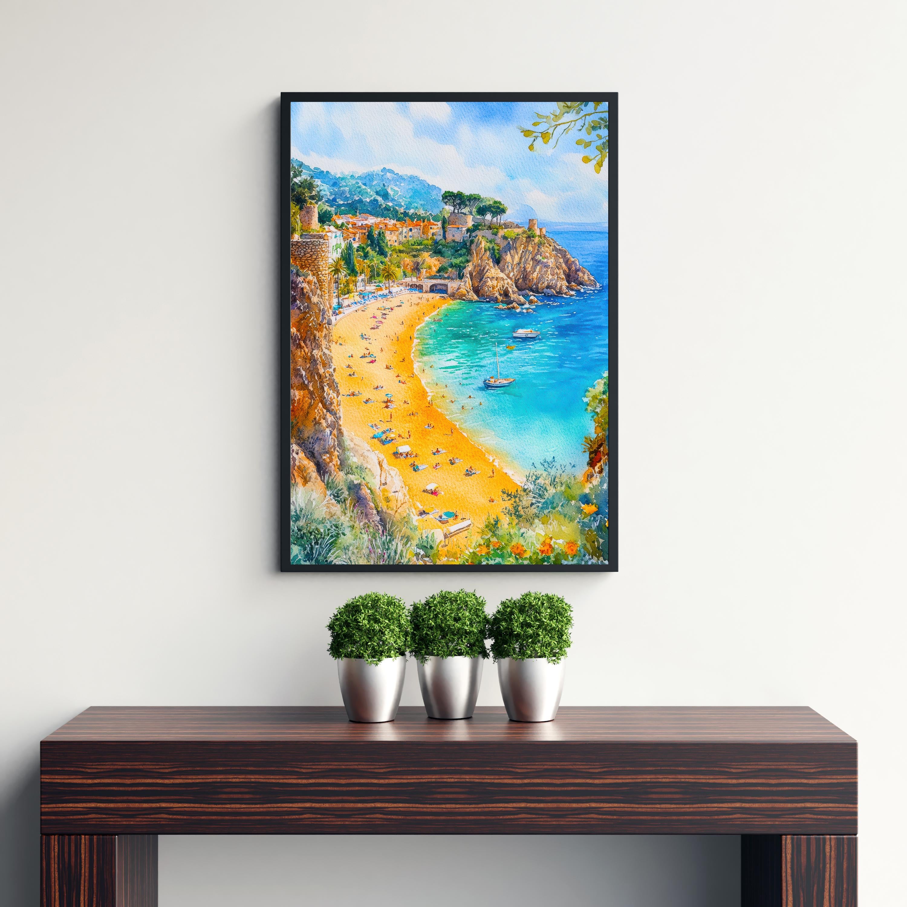 Corfu Greece Watercolor Painting Ionian Island Wall Art Mediterranean Coastal Print Scenic Landscape Decor Gift for Europe Lovers