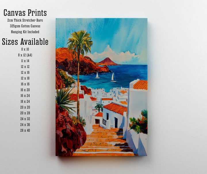 Lanzarote Canary Islands Spain Travel Poster Print Wall Art Volcanic Landscape Decor Gift for Europe Lovers and Spanish Island Travel