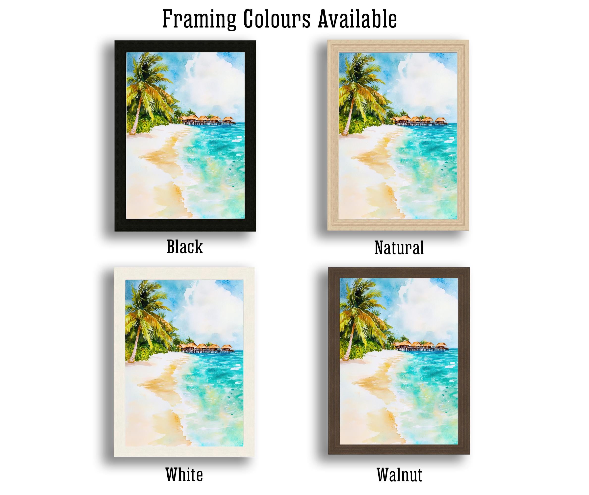 Maldives Travel Poster Print Indian Ocean Wall Art Tropical Island Decor Scenic Coastal Landscape Gift for Beach Lovers and Paradise