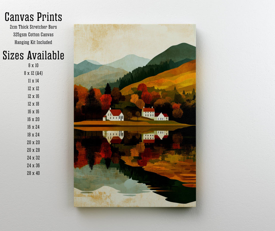 Grasmere Lake District Minimalist Travel Poster Print England Wall Art Countryside Landscape Gift for UK Nature Lovers and Fans of Scenic