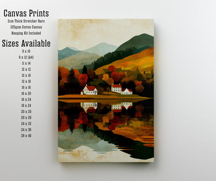 Grasmere Lake District Minimalist Travel Poster Print England Wall Art Countryside Landscape Gift for UK Nature Lovers and Fans of Scenic