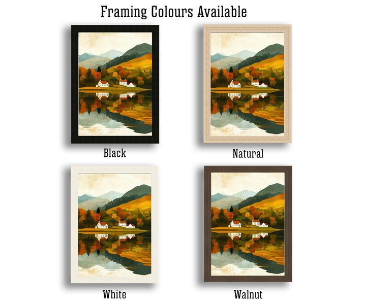 Grasmere Lake District Minimalist Travel Poster Print England Wall Art Countryside Landscape Gift for UK Nature Lovers and Fans of Scenic